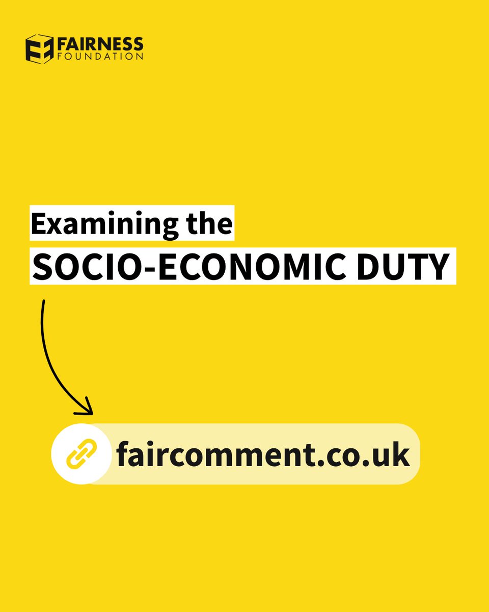 fairnessfdn's tweet image. New legislation to enact the socio-economic duty is welcome.
But until the government shows more ambition to fully tackle socio-economic inequality in all its forms, enacting the duty will only scratch the surface of what's needed.
Full piece here:
faircomment.co.uk/p/pushing-the-…