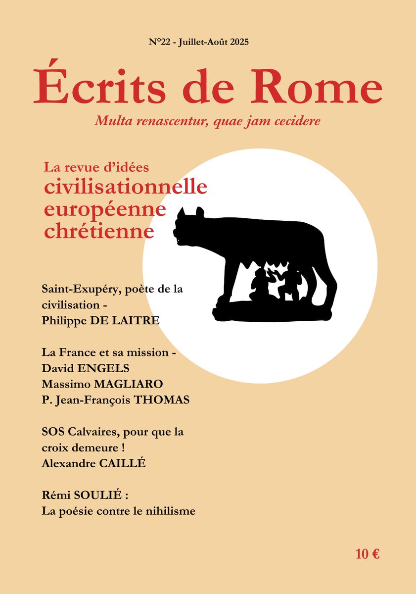 Ecrits de Rome (@ecritsderome) on Twitter photo Parution du numéro de l'été
Avec la participation de Philippe De Laitre, <a href="/DavidEngels12/">David Engels</a> , Massimo Magliaro , P. Jean-François Thomas , Alexandre Caillé et <a href="/remi_soulie/">Rémi Soulié</a> . Parution du numéro de l'été
Avec la participation de Philippe De Laitre, <a href="/DavidEngels12/">David Engels</a> , Massimo Magliaro , P. Jean-François Thomas , Alexandre Caillé et <a href="/remi_soulie/">Rémi Soulié</a> .