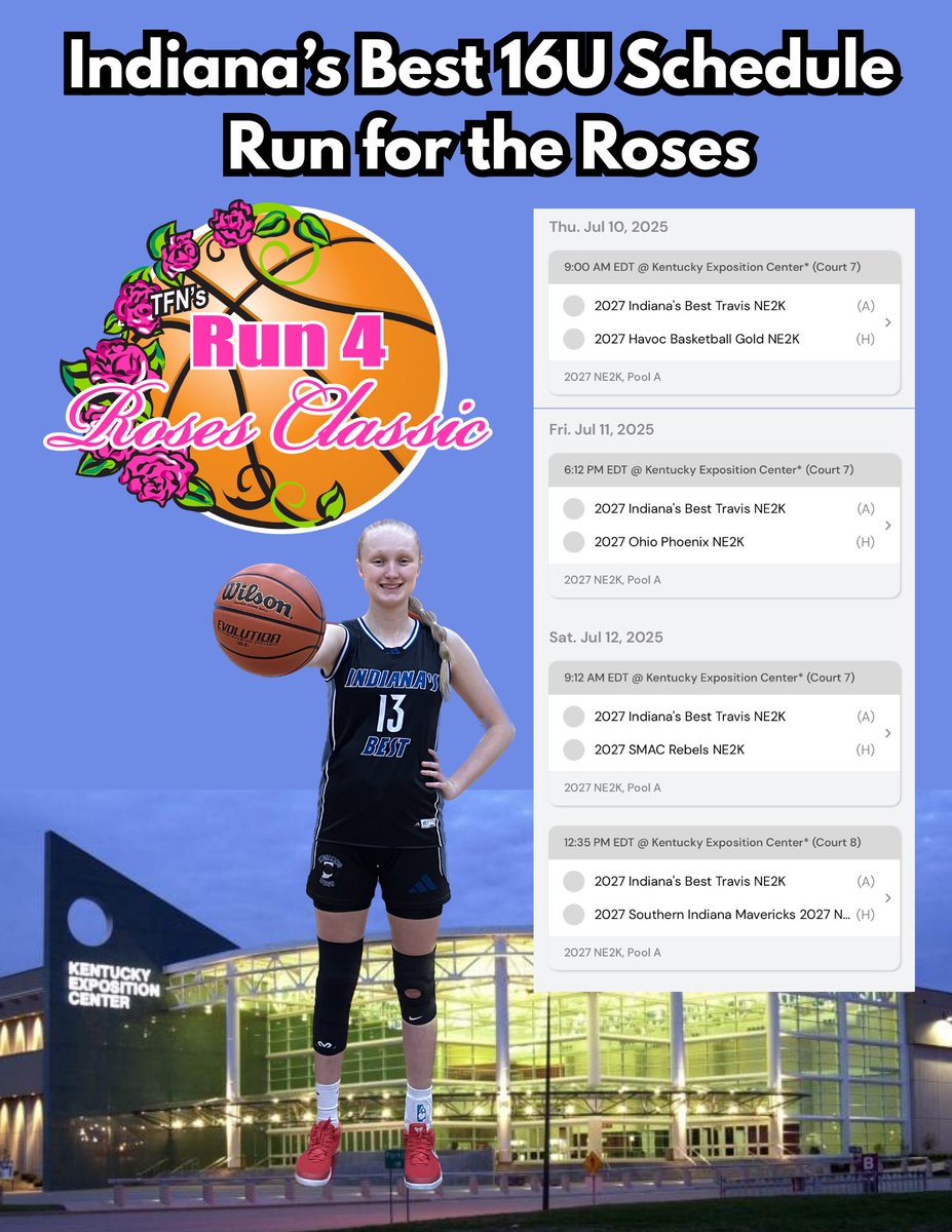 Lilly Drew (@lillydrew11) on Twitter photo Here is my schedule for the Run for The Roses! Excited to be back at the Kentucky Expo Center!
<a href="/mikemillsnc/">Mike Mills WBB College Recruiting</a> <a href="/INBestBBall/">Indiana's Best BBall</a> <a href="/magee4three/">Dusty Magee</a> Here is my schedule for the Run for The Roses! Excited to be back at the Kentucky Expo Center!
<a href="/mikemillsnc/">Mike Mills WBB College Recruiting</a> <a href="/INBestBBall/">Indiana's Best BBall</a> <a href="/magee4three/">Dusty Magee</a>