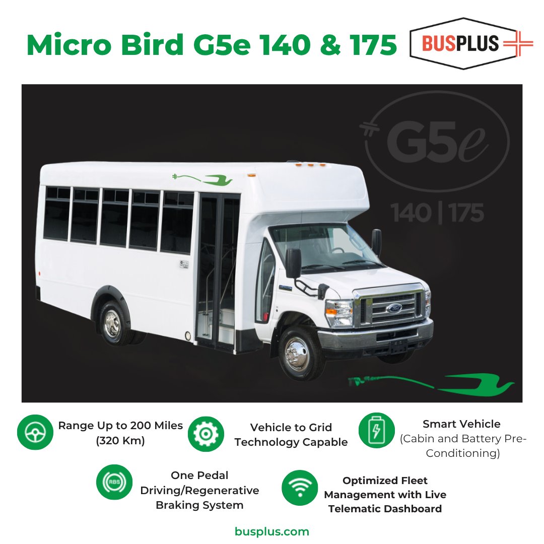 Introducing the All-New G5 Electric by Micro Bird!

Setting the standard in innovation and sustainability, the G5 Electric is here to lead the charge.

🚐Ride &amp; Drive opportunities are available at your location!

#G5Electric #microbird #electric #busplus
