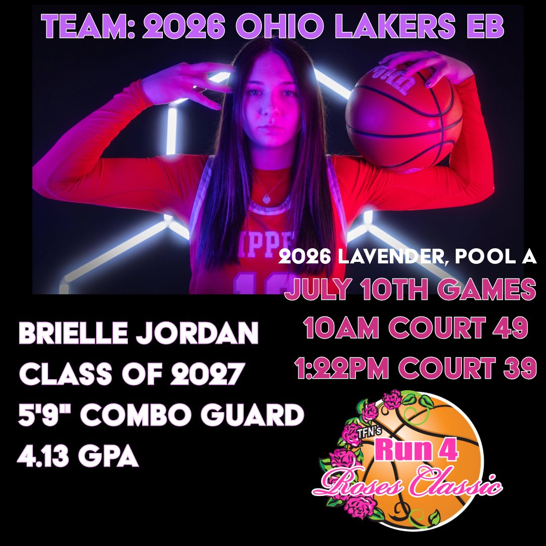 Excited and grateful for the opportunity to play at <a href="/TFNsRun4Roses/">TFN's Run 4 Roses</a> this year with <a href="/ohiolakers/">Ohio Lakers</a> 2026 EB! Hope to meet you there! <a href="/buwbb_huskies/">Bloom Basketball</a> <a href="/CALU_wbb/">California (PA) WBB</a> <a href="/clarion_wbb/">Clarion WBB</a> <a href="/ESU_WBB/">East Stroudsburg Women's Basketball</a> <a href="/BoroWBB/">Edinboro WBB</a> <a href="/GannonWBB/">Gannon Women's Basketball</a> <a href="/IUP_WBB/">IUP Women’s Basketball</a> <a href="/KUBearsWBB/">Kutztown U. Women's Basketball</a> <a href="/LHUWBB/">Lock Haven WBB</a> <a href="/MansfieldWBB/">Mansfield Women’s Basketball</a> <a href="/millersvillewbb/">Millersville Women's Basketball</a> <a href="/upj_wbb/">UPJ Women's Basketball</a> <a href="/SetonHillWBB/">Seton Hill WBB</a>