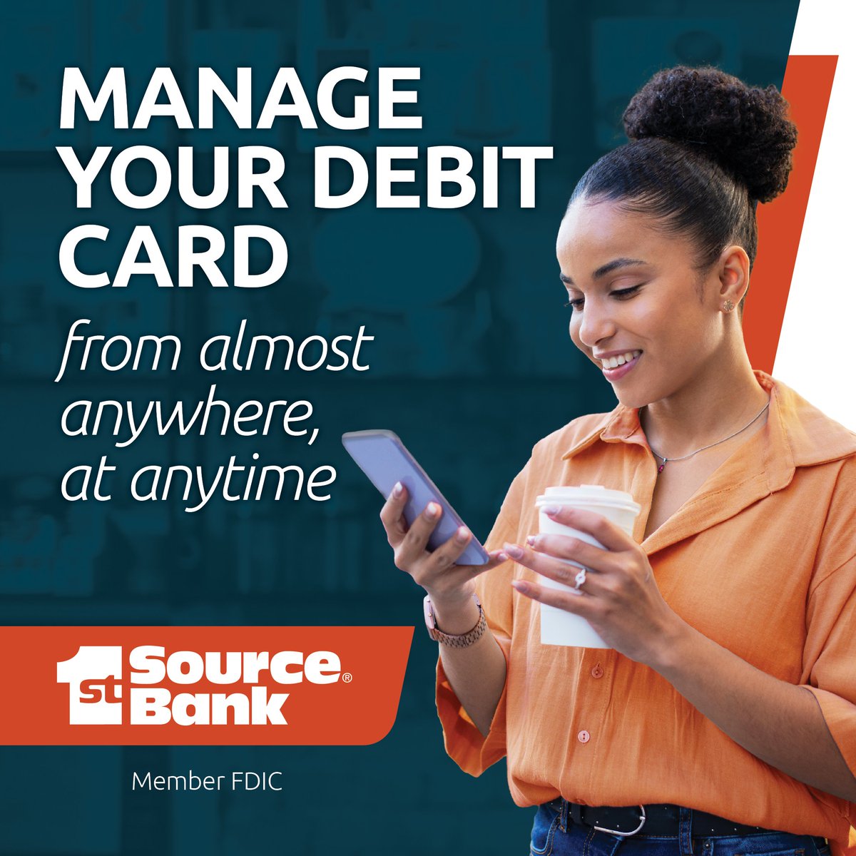 1st Source Bank (@1stsourcebank) on Twitter photo Manage your debit card from almost anywhere—at home, on the road, or while waiting in line for coffee. With Card Control you’re just a few taps away from added security and smarter spending. 
Get Started Today: 1stsource.com/personal/onlin…
Member FDIC
Equal Housing Lender Manage your debit card from almost anywhere—at home, on the road, or while waiting in line for coffee. With Card Control you’re just a few taps away from added security and smarter spending. 
Get Started Today: 1stsource.com/personal/onlin…
Member FDIC
Equal Housing Lender