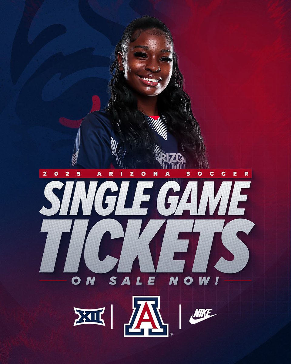ArizonaSoccer's tweet image. Single game tickets are on sale 𝑵𝑶𝑾‼️⚽️
🎟️ arizonawildcats.evenue.net/events/SCS