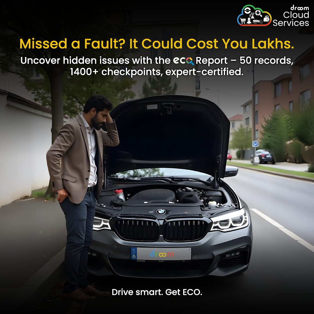 Think a visual check is enough? 🚫 It won’t catch the hidden faults.
✅ Inspect deeper with ECO- AI &amp; IoT-powered inspection with 1400+ checkpoints and 50 parameters.
🔗 Drive smart. Get ECO.

droom.in/eco-order?utm_…