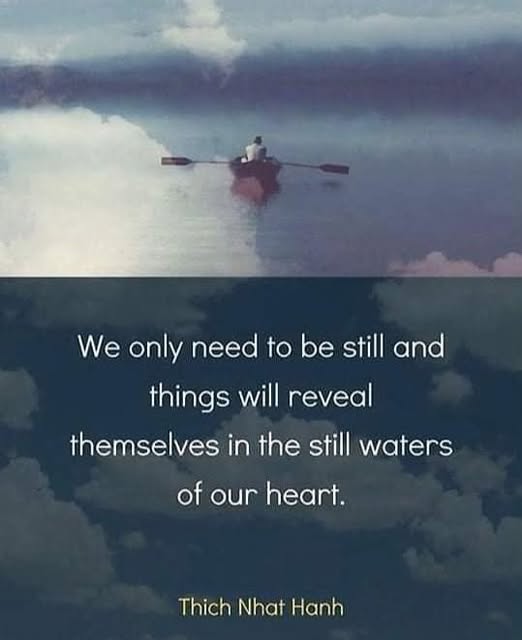 sbraegger11's tweet photo. "We only need to be still and things will reveal themselves in the still waters of our heart."
_Thich Nhat Hanh #stillness #divine #universal #energy #Soource #creation #soul #love #oneness #peace #growth #empowerment https://t.co/yYi8KffthP