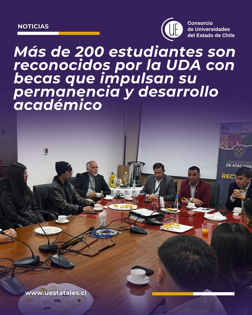 Consorcio de Universidades del Estado de Chile (@uestatales) on Twitter photo 🎓 La <a href="/UAtacama/">Universidad de Atacama</a> realizó un desayuno en reconocimiento a más de 200 estudiantes beneficiados con becas y ayudas sociales durante 2025, en una actividad organizada por la Rectoría y la Dirección de Actividades Estudiantiles (DAE).
Lee la nota ➡ buff.ly/rUoDaSa 🎓 La <a href="/UAtacama/">Universidad de Atacama</a> realizó un desayuno en reconocimiento a más de 200 estudiantes beneficiados con becas y ayudas sociales durante 2025, en una actividad organizada por la Rectoría y la Dirección de Actividades Estudiantiles (DAE).
Lee la nota ➡ buff.ly/rUoDaSa