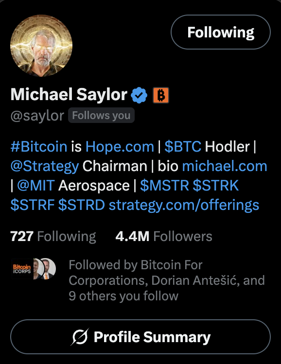 A huge thank you to <a href="/saylor/">Michael Saylor</a> for following <a href="/MURANOMRNO/">Murano (NASDAQ: MRNO)</a>! We're continually inspired by your trailblazing efforts in corporate #Bitcoin adoption and honored to join the journey. 🚀 $MSTR $MRNO