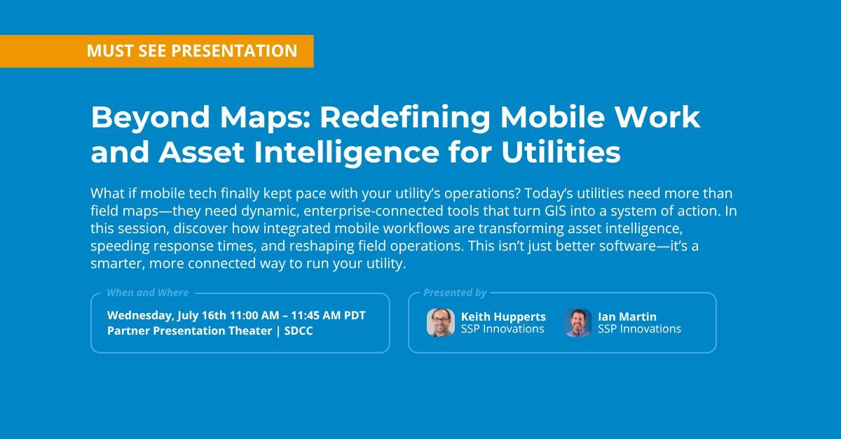 What does it really mean to take mobile GIS “beyond maps”?

If your utility’s field ops still rely on disconnected workflows, outdated tools, or PDF-based processes… this session at #ESRIUC is for you.