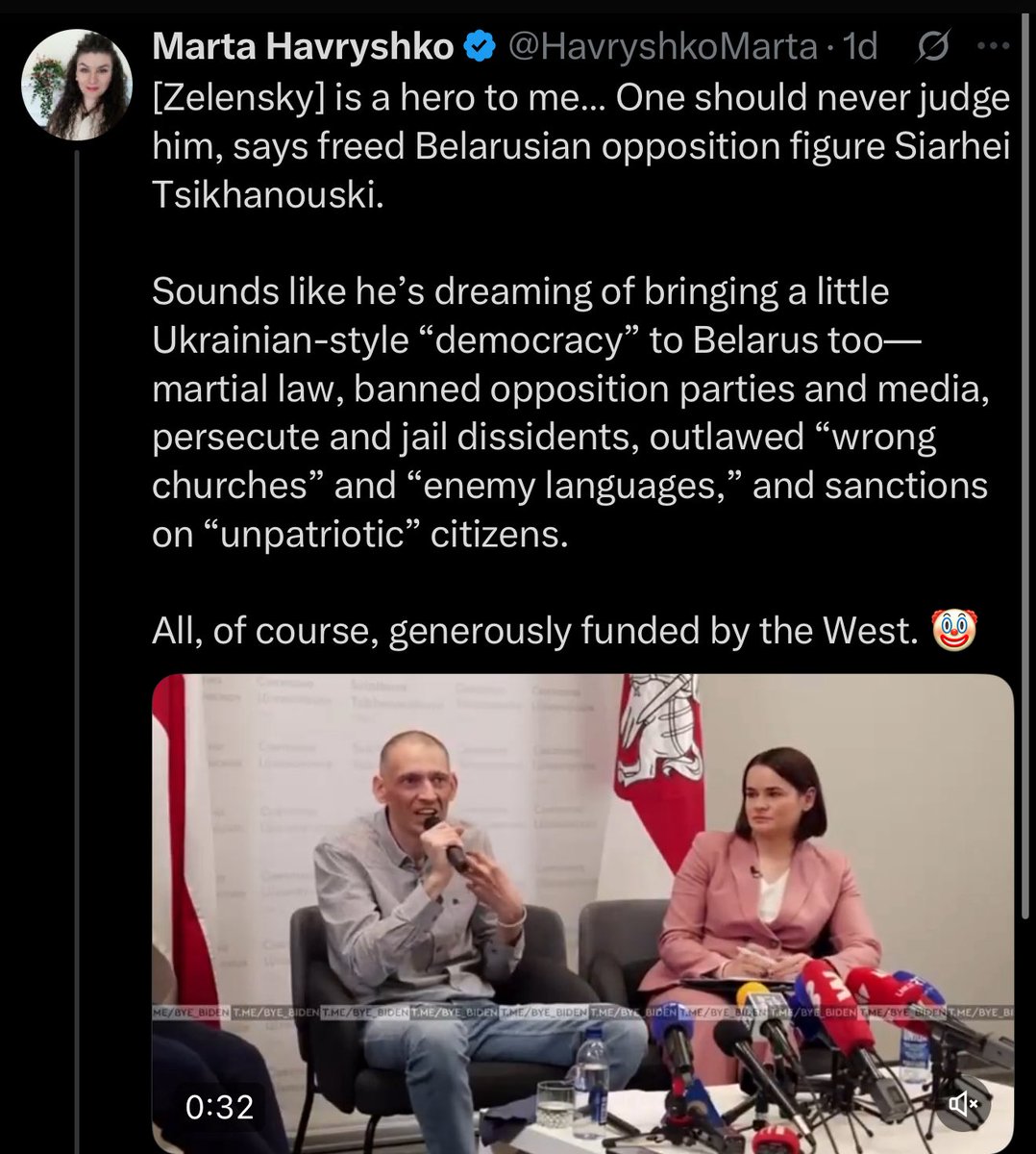 Anyone who still believes Marta Havryshko is acting in good faith is making a deliberate choice to believe extremely obvious propaganda.