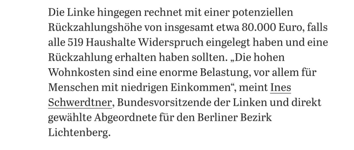 inesschwerdtner's tweet photo. Die Linke hilft konkret: allein bei Vonovia im Wedding könnten 519 Haushalte bei der Heizkostenabrechnung etwa 80.000 Euro zurückholen. Wir machen weiter mit den Heizkostenchecks, weil Immobilienkonzerne uns weiter abzocken. https://t.co/hpNKM37RVv