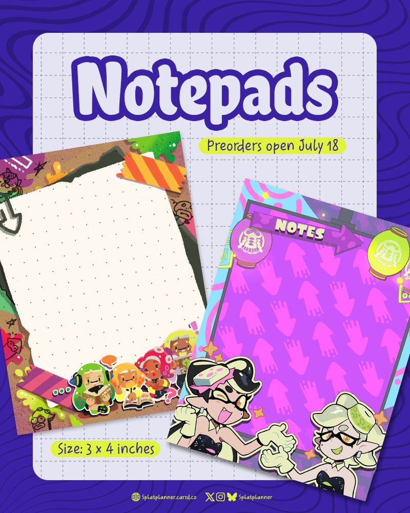 Are you on a mission and need to write something down? Or do you want to listen to the words of THE Squid Sisters themselves? Well, we've got some notepads on hand for you!

PREORDERS OPEN ON
🗓️JULY 18, 1PM EDT