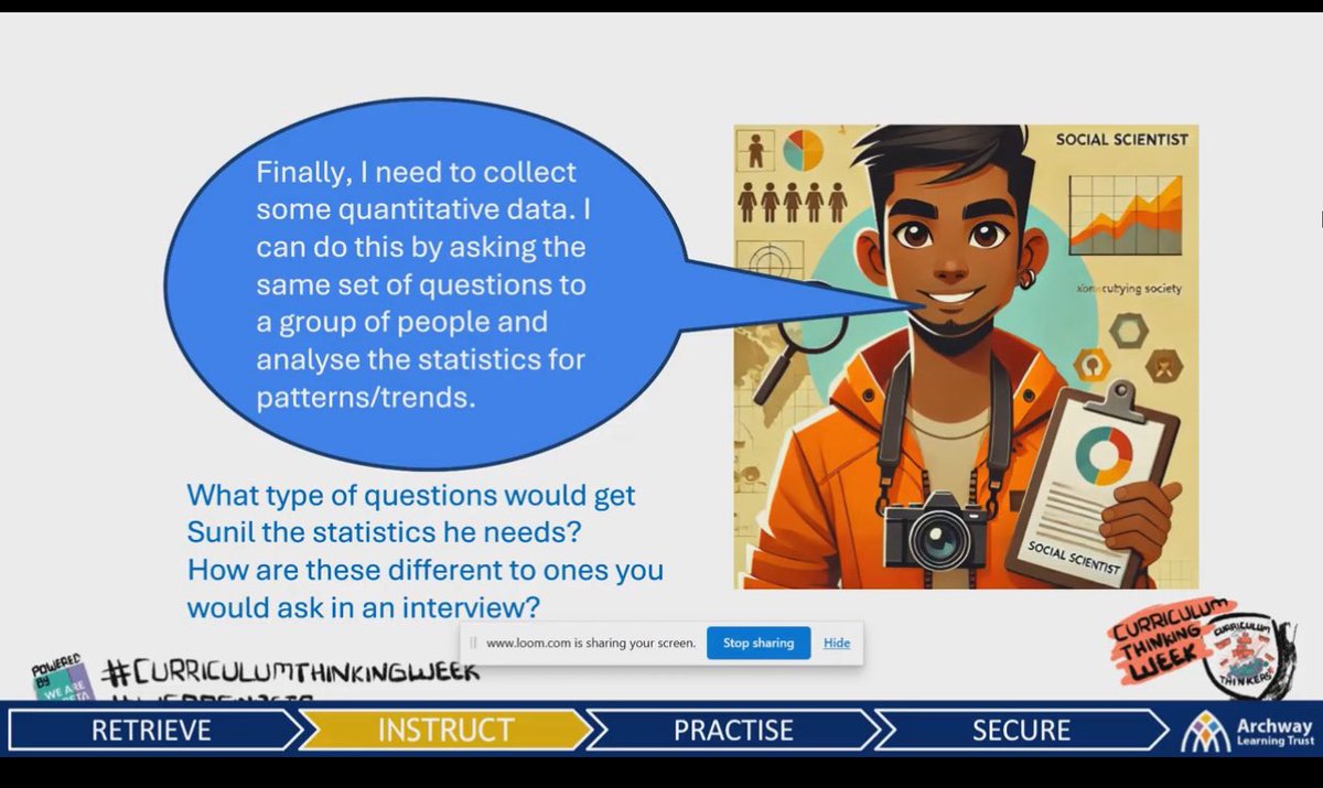 RE_McGEE's tweet photo. Charlotte Newman’s #CurriculumThinkingWeek is a fab intro to the disciplinary approach in RE Her use of characters makes the abstract concrete. It’s not just about labelling a scheme, it’s about what students do. Watch hers before mine, which is on assessment.
#WeAreInBeta Link👇 https://t.co/GmCQNQJAlj