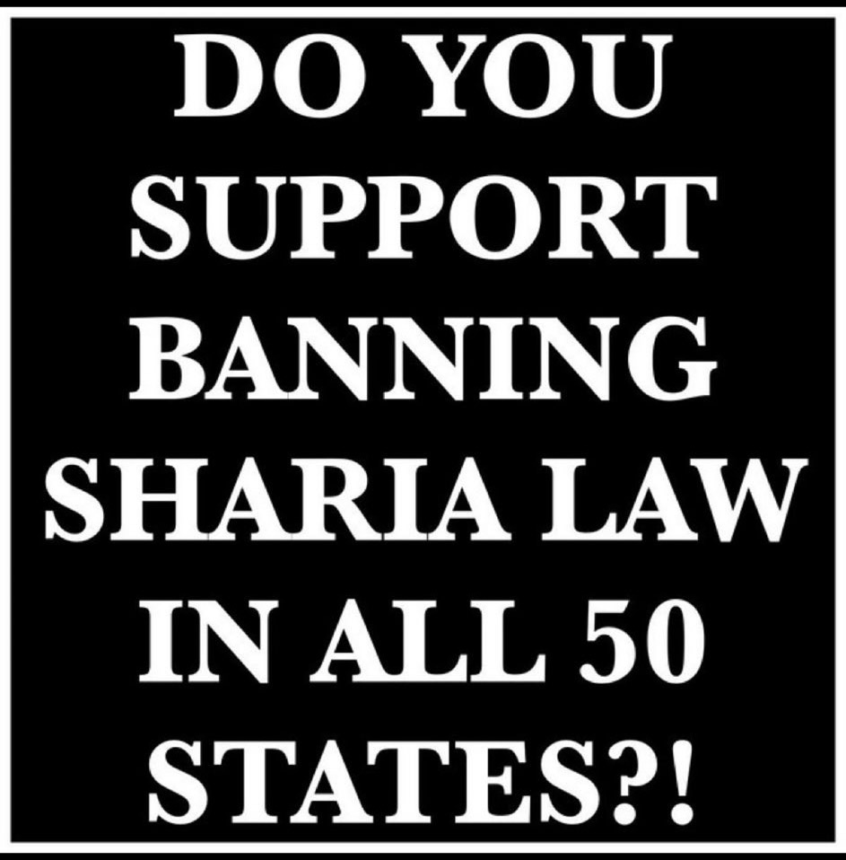 🔥  Ban SHARIA Law 
         in a 50 States ?   🔥

a. Yup  ✅✅
b. Nope