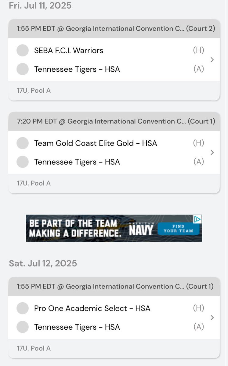 Best of South schedule below this weekend in Atlanta!!! <a href="/CoachAlexFain/">Alex Fain</a> <a href="/tigers950/">Chip Smith</a>