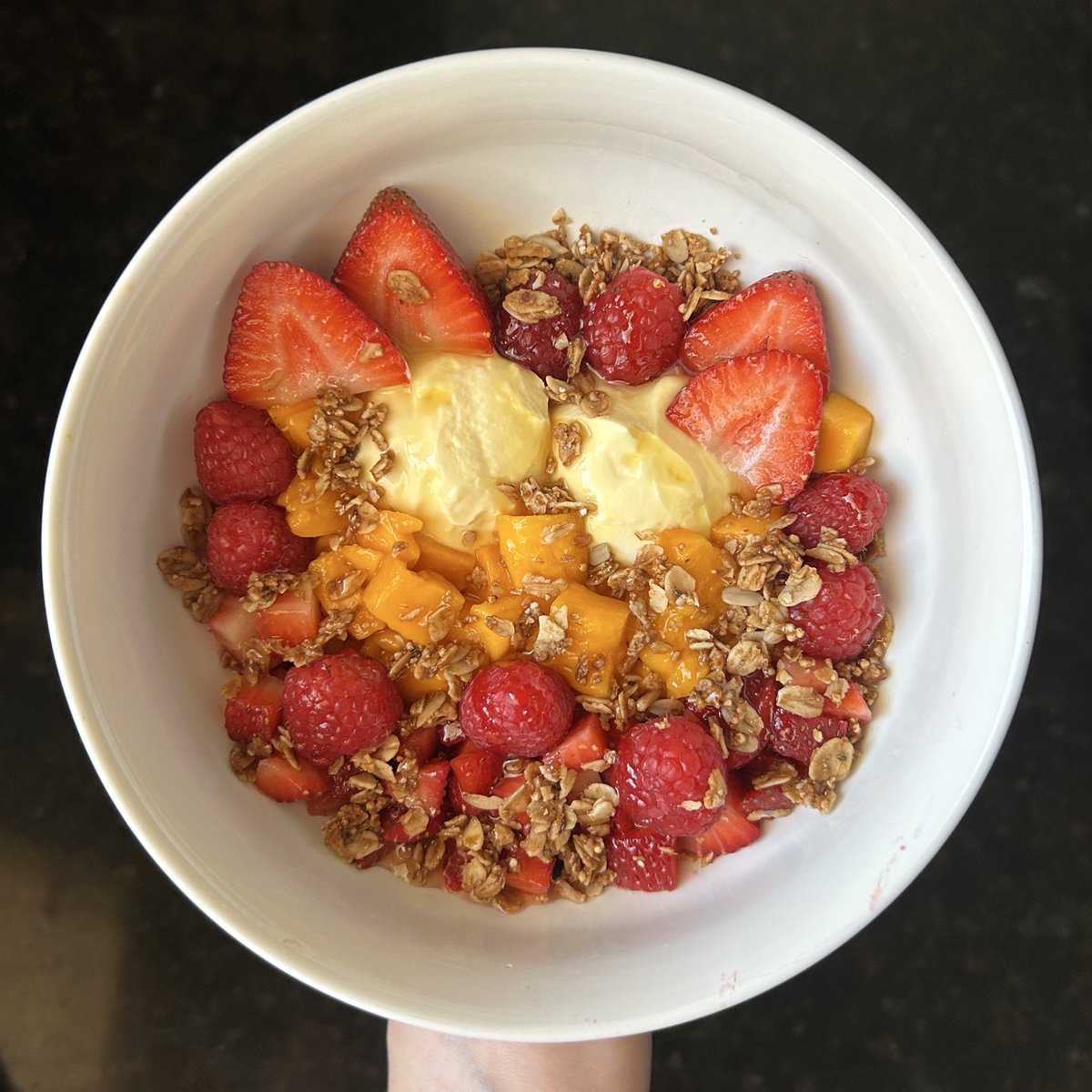 mylattei's tweet image. mango labneh bowl