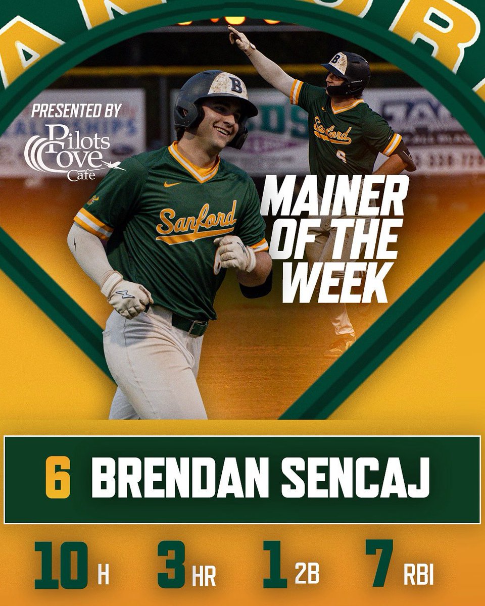 Happy #MainerMonday!!

We had some tough competition this week but Friday night’s game was hard to take our eyes off of. 

<a href="/BSencaj/">Brendan Sencaj</a>’s (<a href="/BentleyBaseball/">Bentley Baseball</a>) not 1, not 2, BUT 3 home runs in helped bring home a 12-4 win against the <a href="/swampbats_keene/">Keene SwampBats</a>!!