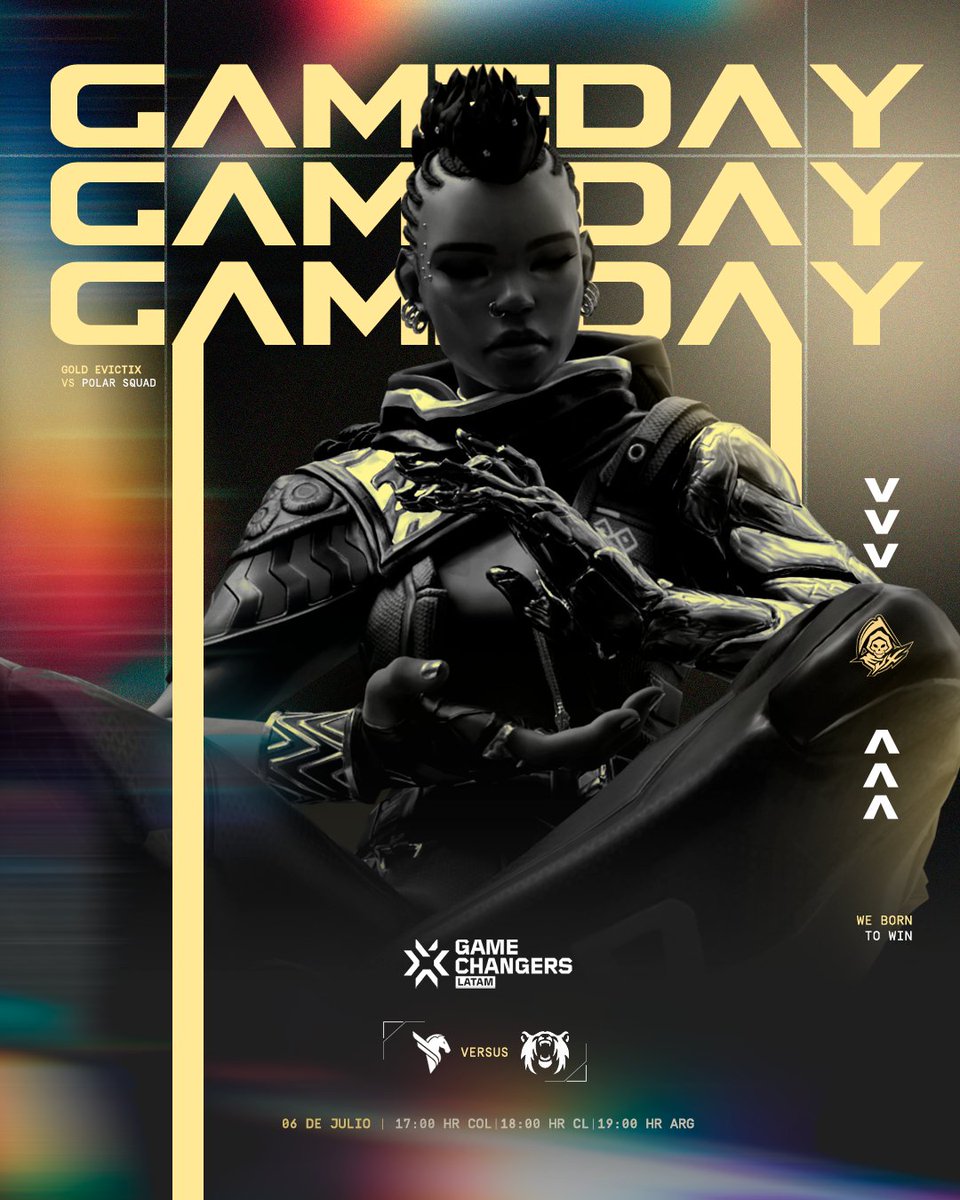 GoldOlimpo's tweet photo. 🎮 Game Day – Última Fecha de la Fase de Grupos
Hoy nos enfrentamos a @PolarSquadMX ❄️⚔️

🕔 5:00 PM 🇨🇴 | 6:00 PM 🇨🇱 | 7:00 PM 🇦🇷

Vamos doradas, a dejar el alma en el servidor. 💛👑
#FeelTheGold #GoGLX #VCTGameChangers https://t.co/f6eIjlReCn