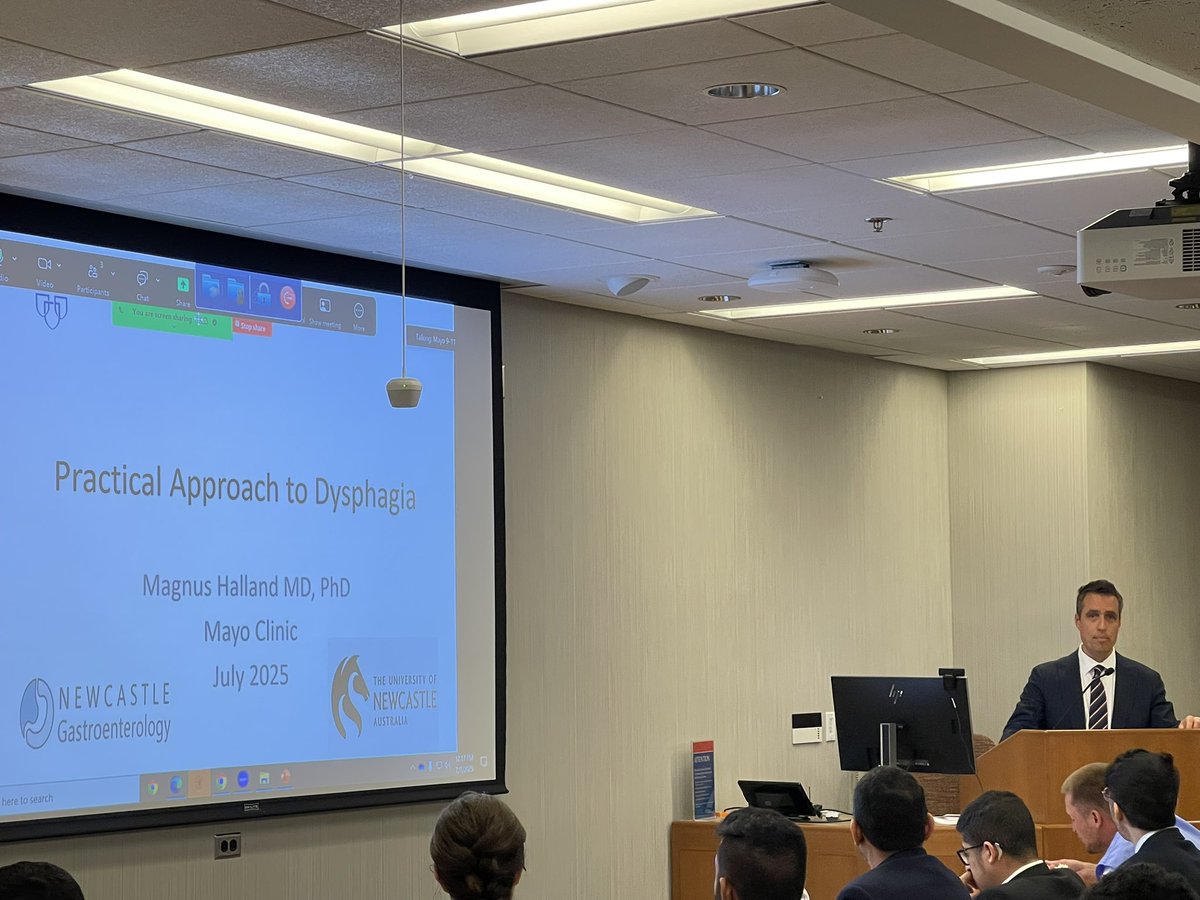 Xiao Jing (Iris) Wang, M.D. (@iriswangmd) on Twitter photo So exciting to welcome back <a href="/MagnusHallandMD/">Magnus Halland</a> as a guest speaker to kick off our <a href="/MayoClinicGIHep/">Mayo Clinic Gastroenterology & Hepatology</a> fellows summer core curriculum!
The packed house with rapt attention is a clear testament to his teaching reputation & excellent delivery! So exciting to welcome back <a href="/MagnusHallandMD/">Magnus Halland</a> as a guest speaker to kick off our <a href="/MayoClinicGIHep/">Mayo Clinic Gastroenterology & Hepatology</a> fellows summer core curriculum!
The packed house with rapt attention is a clear testament to his teaching reputation & excellent delivery!