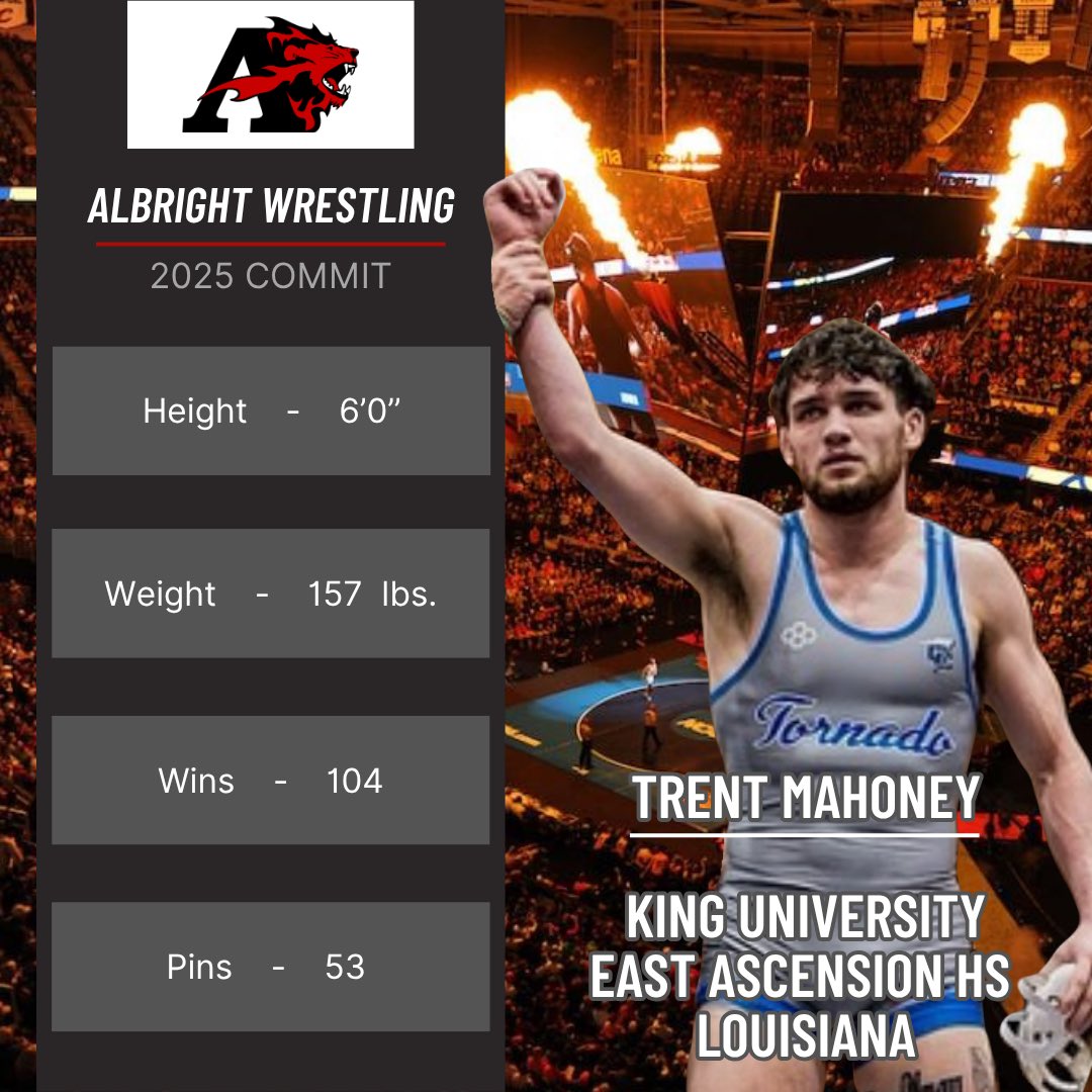 Trent Mahoney hails from East Ascension High School in Louisiana. Mahoney was a 3x state champion where he racked up 295 wins with 203 coming by pin-fall. Mahoney graduated from King U. Where he racked up 104 wins and earning NCAA II All-American status once. Welcome Trent!