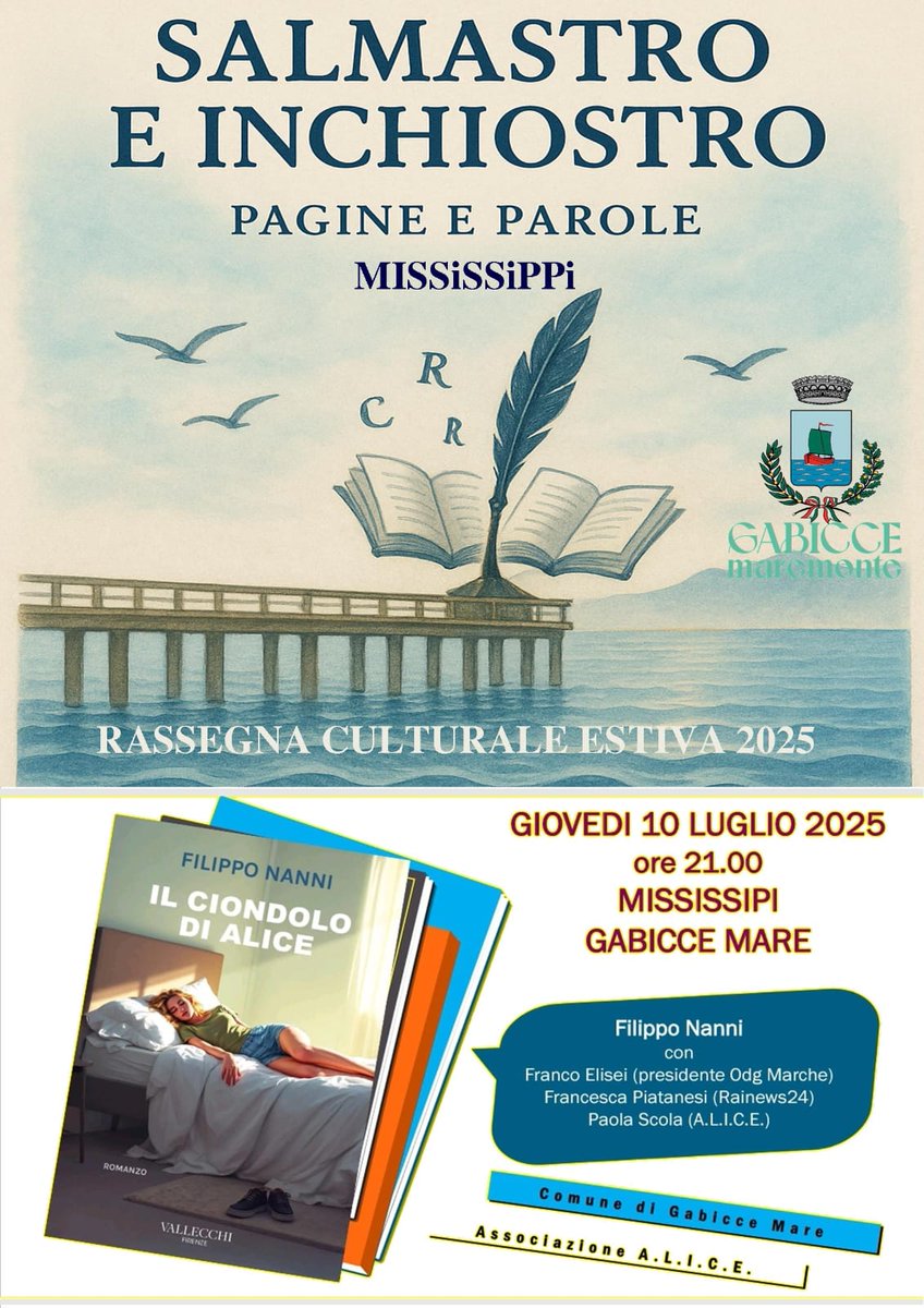 Dopo Roma e Firenze terza tappa per "Il ciondolo di Alice". Giovedì tutti a Gabicce Mare. <a href="/VallecchiE/">Vallecchi Firenze</a> <a href="/FPiatanesi/">Francesca Piatanesi</a> <a href="/Gabicce_Mare/">Comune Gabicce Mare</a> #Elisei
