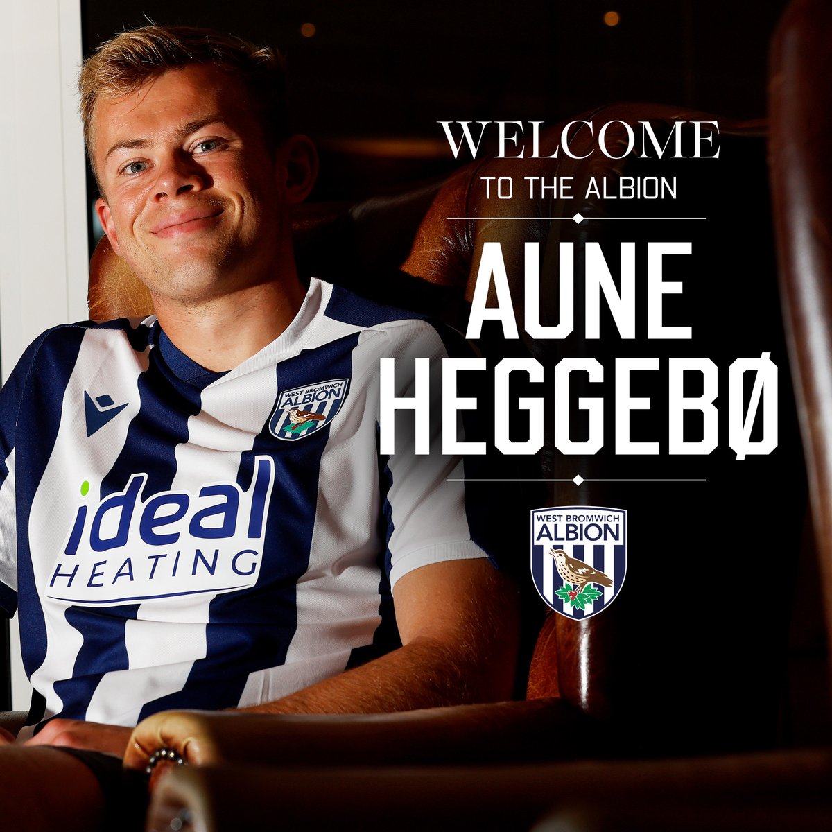 WBA's tweet photo. Our new Norwegian! 🇳🇴

We're delighted to announce the signing of striker Aune Heggebø from SK Brann. ✍️

Welcome to the Albion, Aune! 🔵⚪️