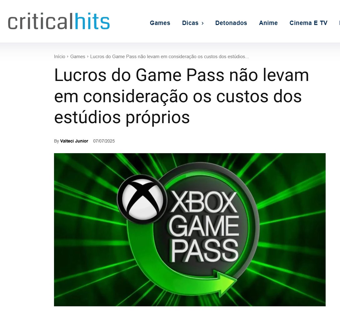 ericarrache's tweet image. Os caras ignoram quanto os jogos first party custam para desenvolver na hora de dizer se o Game Pass é lucrativo ou não

Pra mim isso tem um nome: fraude contábil