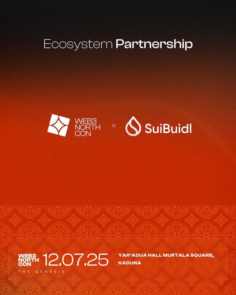 The North is building and we’re building with it.

Proud to join as ecosystem partners at the first-ever <a href="/Web3north_con/">Web3North🇳🇬</a>: The Genesis — a historic moment to connect, collaborate, and unlock the next wave of builders in Northern Nigeria.