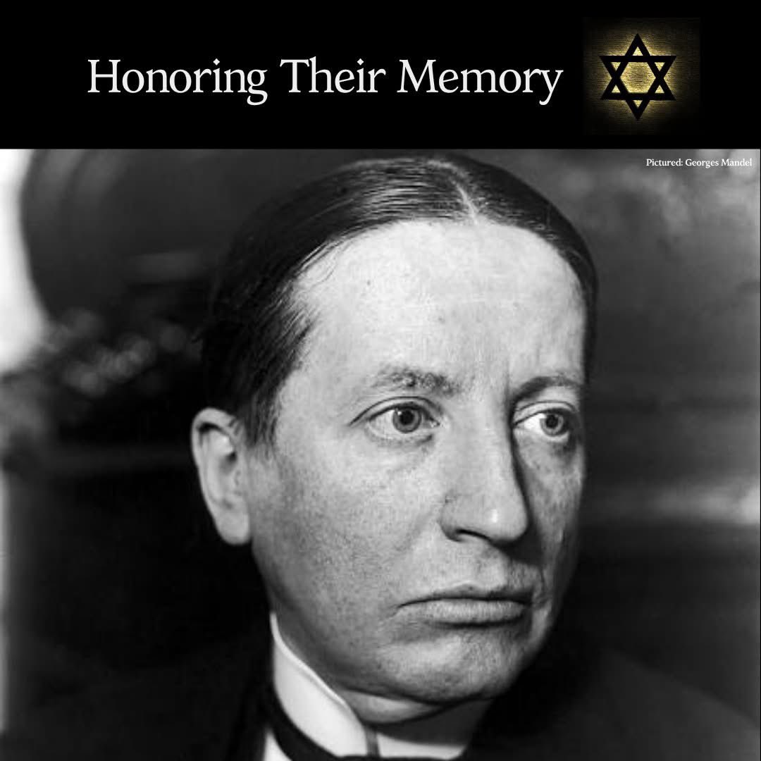 europeanrabbis's tweet image. On July 7, 1944, Georges Mandel — proud French Jew 🇫🇷✡️, minister, close aide to Clemenceau, and fierce anti-Nzi resister — was murdered by the Vichy Milice.
He warned early of Htler and stood against fascism, collaboration, and surrender. He died with unbroken dignity.