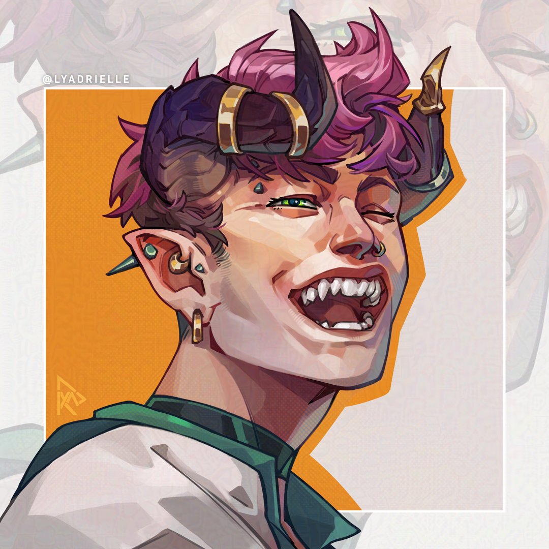 Lyadrielle's tweet image. Portrait #commission :3
Happy lil Tiefling!