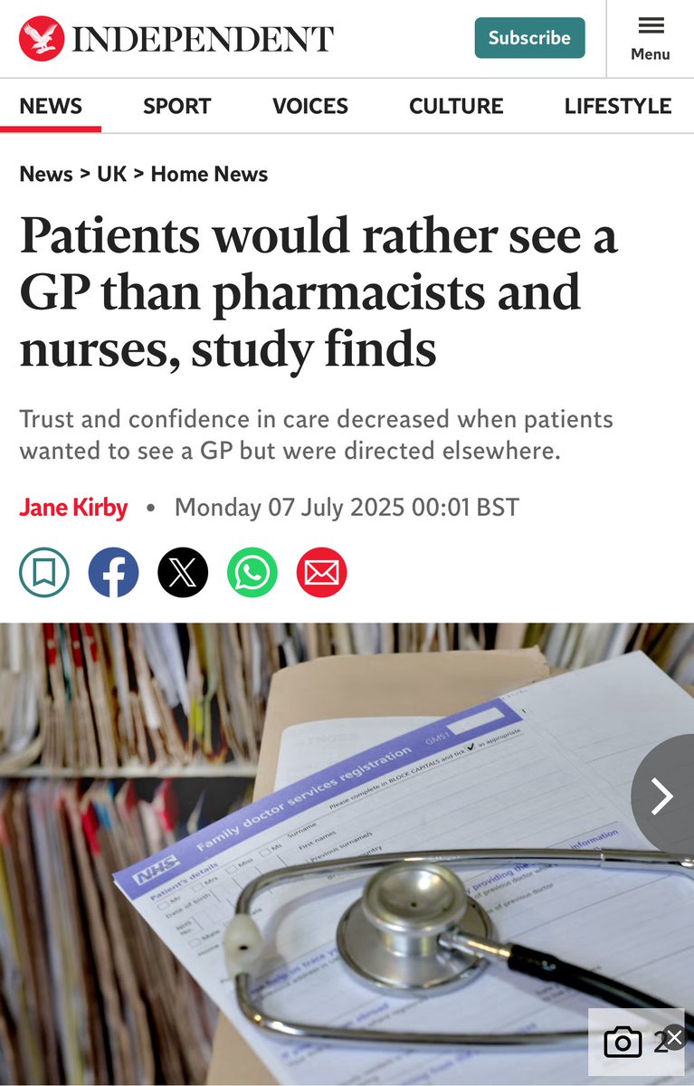 Yes we know this is what patients want ✅.
So why does our govt persist with GP replacement schemes?! ❌.