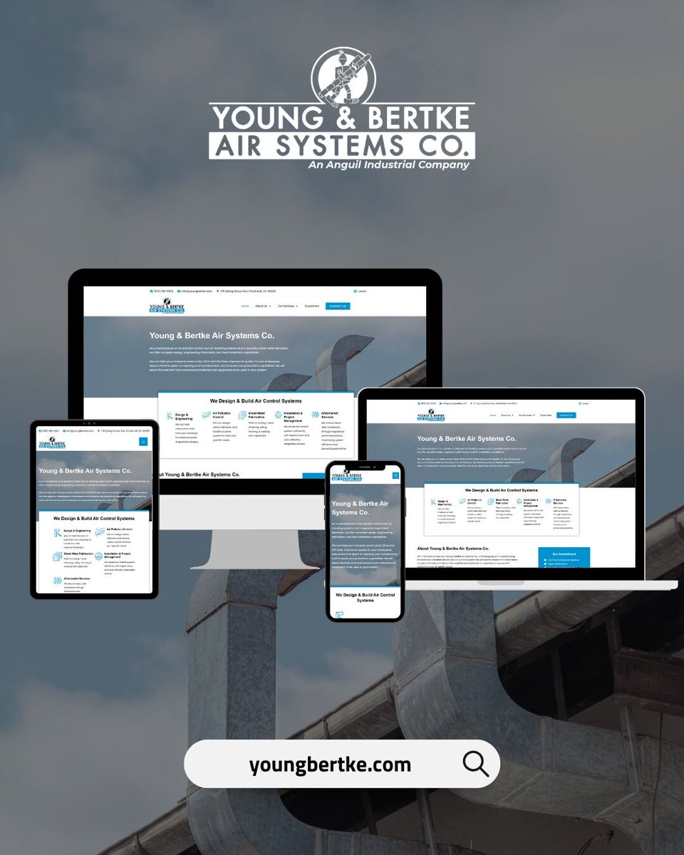 webFEATComplete's tweet photo. New week, new launch! 💻✨

We’re excited to showcase the site we rebuilt for Young &amp; Bertke Air Systems Co., experts in air pollution control and specialty sheet metal fabrication.

👉 Want a website that delivers real results? Click the #LinkInBio to get started. https://t.co/UhTlvNkL76