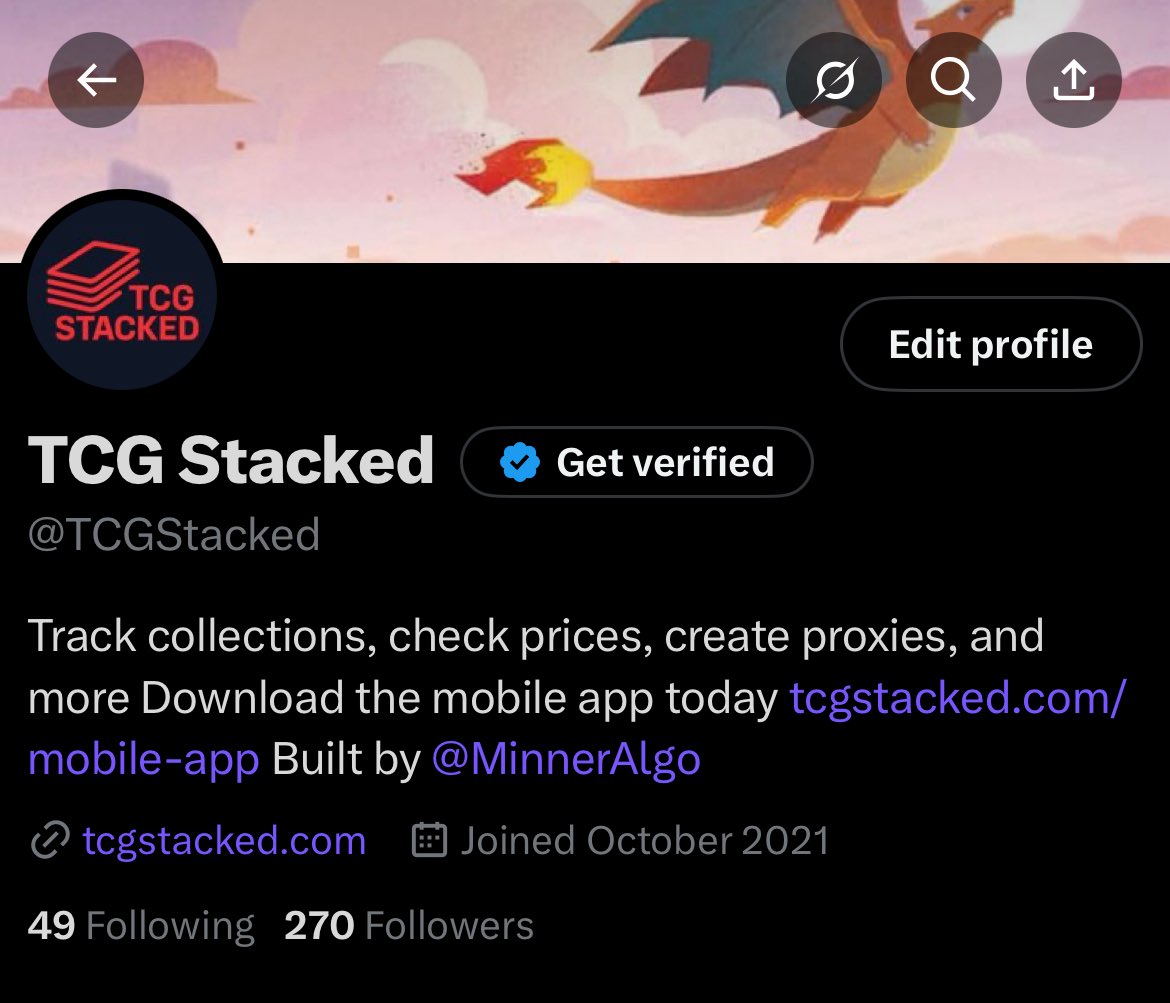 lfg! <a href="/TCGStacked/">TCG Stacked</a> is almost at 300 followers 😍