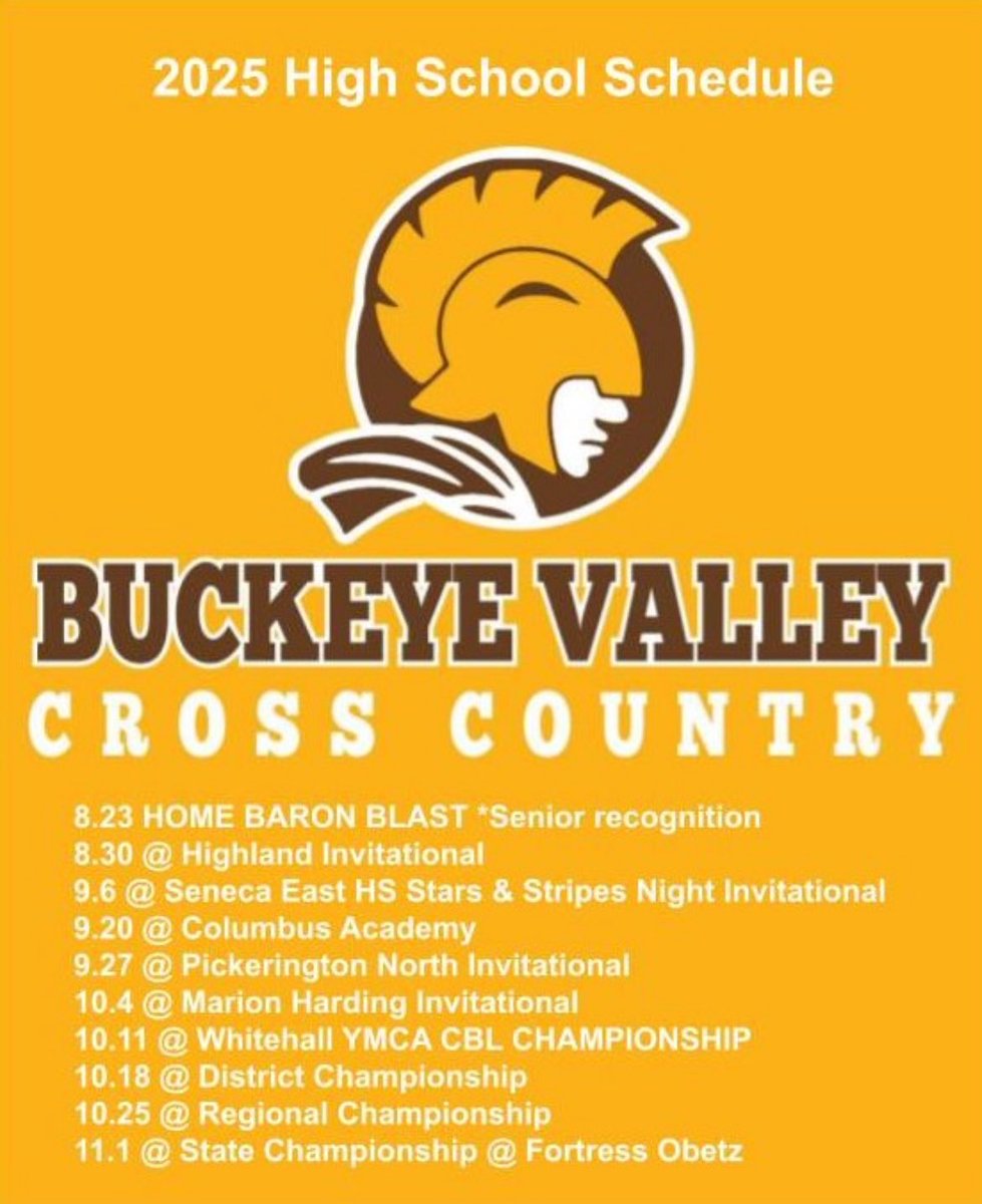 bvbarons_XC's tweet photo. 2025 HS CC schedule https://t.co/ixeqkDYQkg