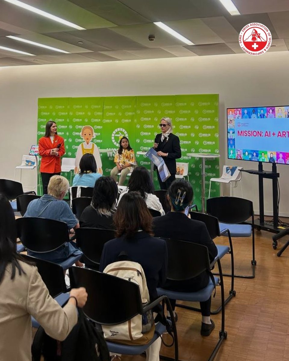 aswe_swiss's tweet image. We are at #WSIS20!🌐
Today, we proudly opened our session: MISSION: AI + Women, Art &amp;amp; Nature — where we introduced Heidi AI, our creative voice for change. 
 
We were especially honored to feature a kid’s perspective — because building the future means listening to the future. ✨