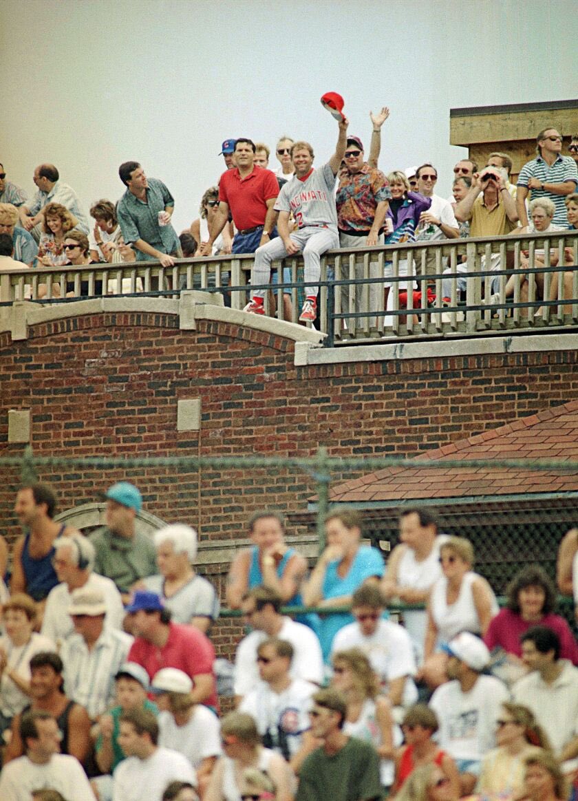 32 years ago today, #Reds legend Tom Browning left Wrigley Field in full uniform during a game and joined a group of Cubs fans across the street on the rooftop of a building.

A fan asked Browning if he wanted a brat and a beer.

He responded “Nope, I’m already in trouble.”
