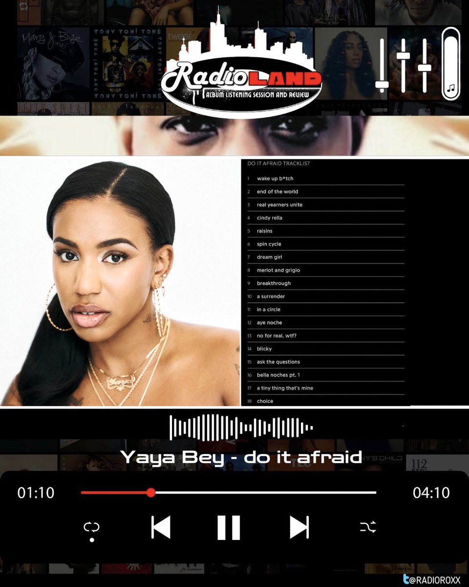 Join in for an album listening session for @YayaBeyBay’s bold and beautiful new project “Do It Afraid”—a fearless blend of joy, grit, and soul. Vulnerable, vibrant, and full of truth. Tune in at 8pm EST! 

LINK HERE ⬇️
x.com/i/spaces/1OyKA…