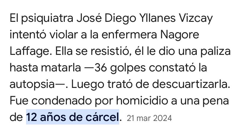 <a href="/outsidersesp/">OUTSIDERS.ESP</a> Es un asesino y un violador.que sus pacientes,lo sepan.Estuvo solo 9 años en la cárcel.Si es mujer,vaya a la consulta con una recortada,porque es un depravado buscando víctimas,supuestamente,y de la cárcel,como vemos con su ejemplo,se sale.Donde esta Nagore,no!