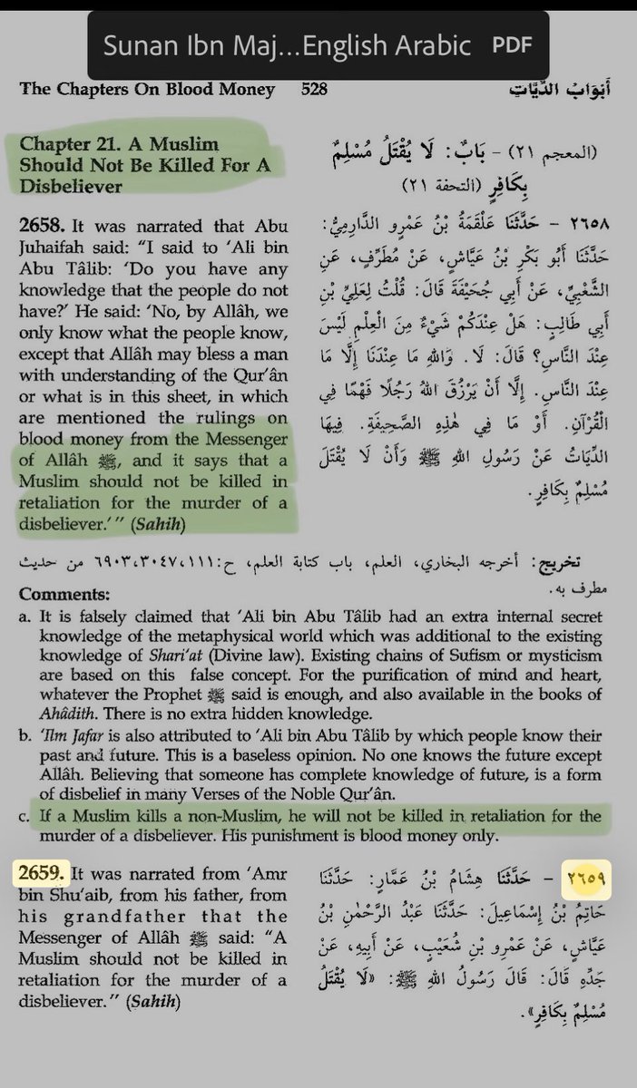 MohamedGlow's tweet photo. « Un musulman ne sera pas tué pour un non-musulman. » Ibn Mâjah 2658
La vie humaine vaut-elle moins selon la religion ?
#ÉgalitéDesVies #CritiqueDesTextes #Apostasie https://t.co/Vk1m3FIkOF