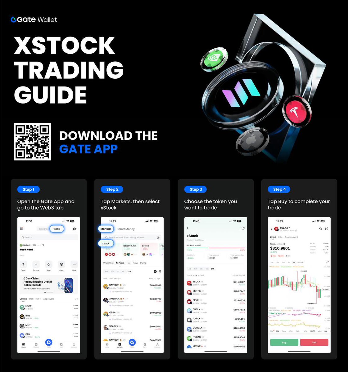 Dosky_ME's tweet image. TradFi meets Web3:- and it’s all happening on #GateWallet

You can now trade tokenized assets directly on Solana, giving you real world asset exposure with full Web3 ownership and control.

8 tokenized assets are already live in the Market module.

No middlemen. No barriers. Just…