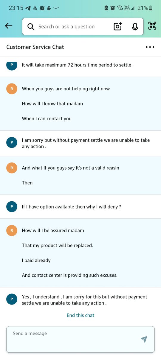 ranivermaecon's tweet photo. @JeffBezos @amazon @amazonIN
I would request everyone to no trust this company blindly if you are buying anything you can never be certain your money will be assured and provided with atleast a usable product.
Money down the drain!!! https://t.co/VBSzqI5chf
