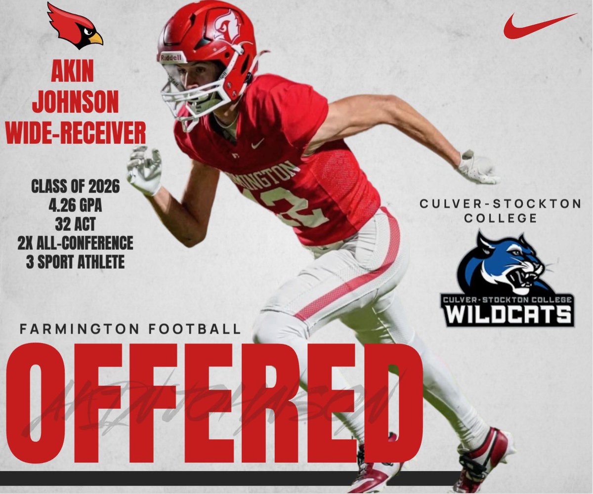 Congratulations to Senior wide receiver, <a href="/akinjohnsonnn/">Akin Johnson</a> on receiving a college offer from Culver – Stockton College <a href="/CoachCutshaw/">Roy Cutshaw Jr</a>