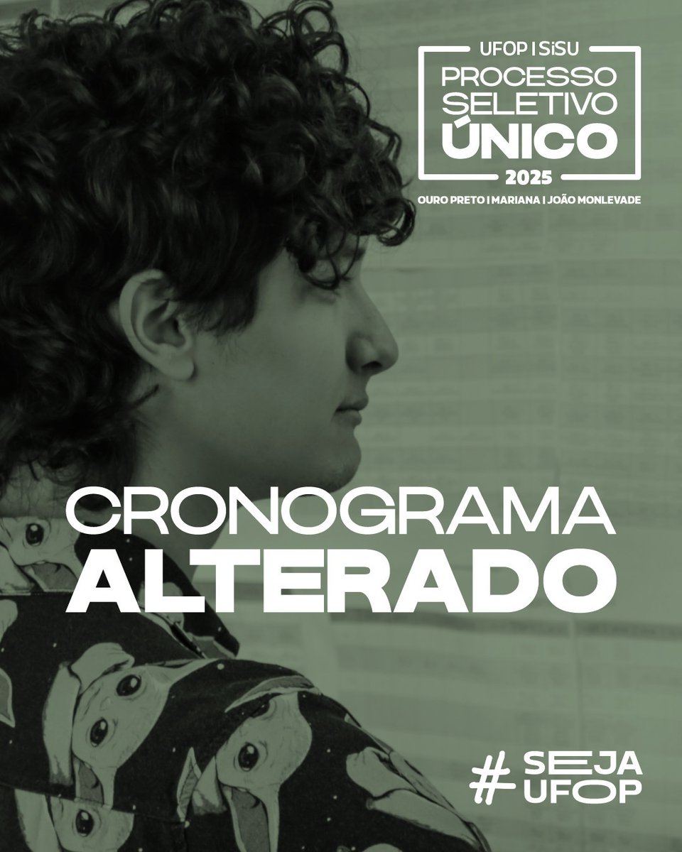 📢 Atenção! O cronograma de matrículas do 2º semestre foi alterado e algumas datas importantes foram antecipadas!

🔗 Acesse o cronograma e não perca nada para garantir a sua vaga: bit.ly/4kj3eL9