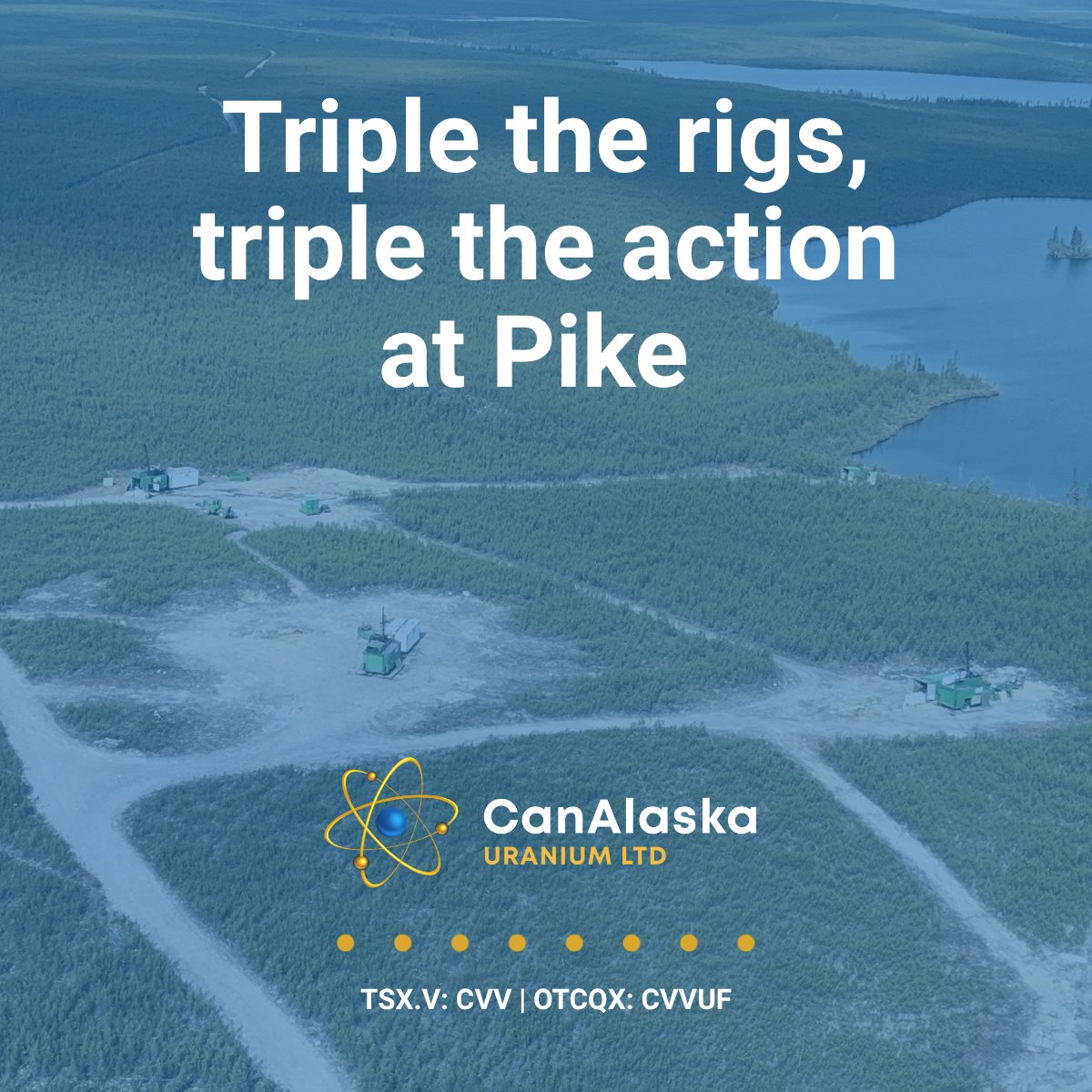 Triple the rigs, triple the action at Pike ⚛️

Three drills are now turning at the Pike Zone as we zero in on high-grade uranium targets. With key structures and conductors identified, we're accelerating our push toward discovery.

Follow the journey: canalaska.com