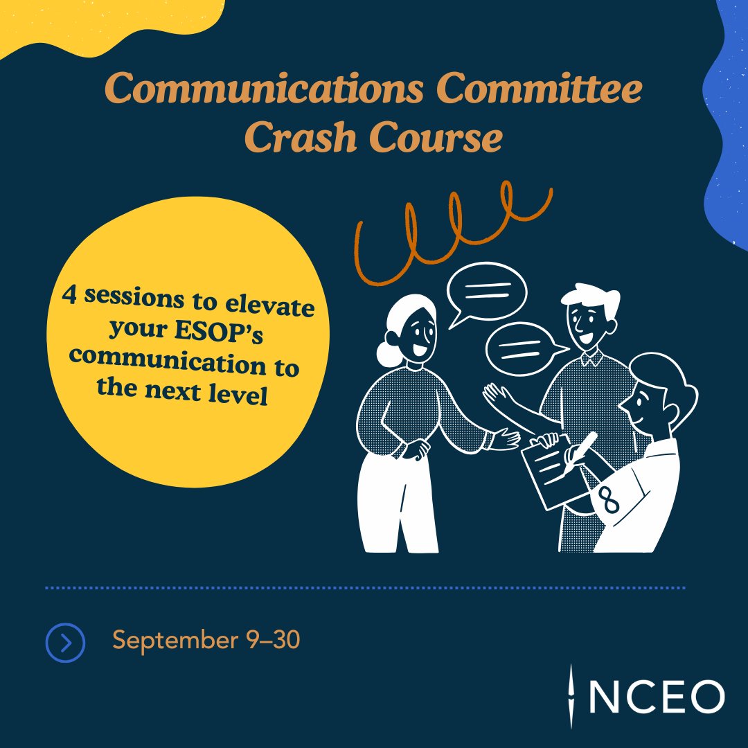 Ready for your committee's ultimate glow-up? Four power-packed sessions to transform ESOP communication from good to game-changing! Turn "huh?" moments into "aha!" breakthroughs and build workplace culture where everyone thrives. Register now! #EmployeeOwnership #ESOP