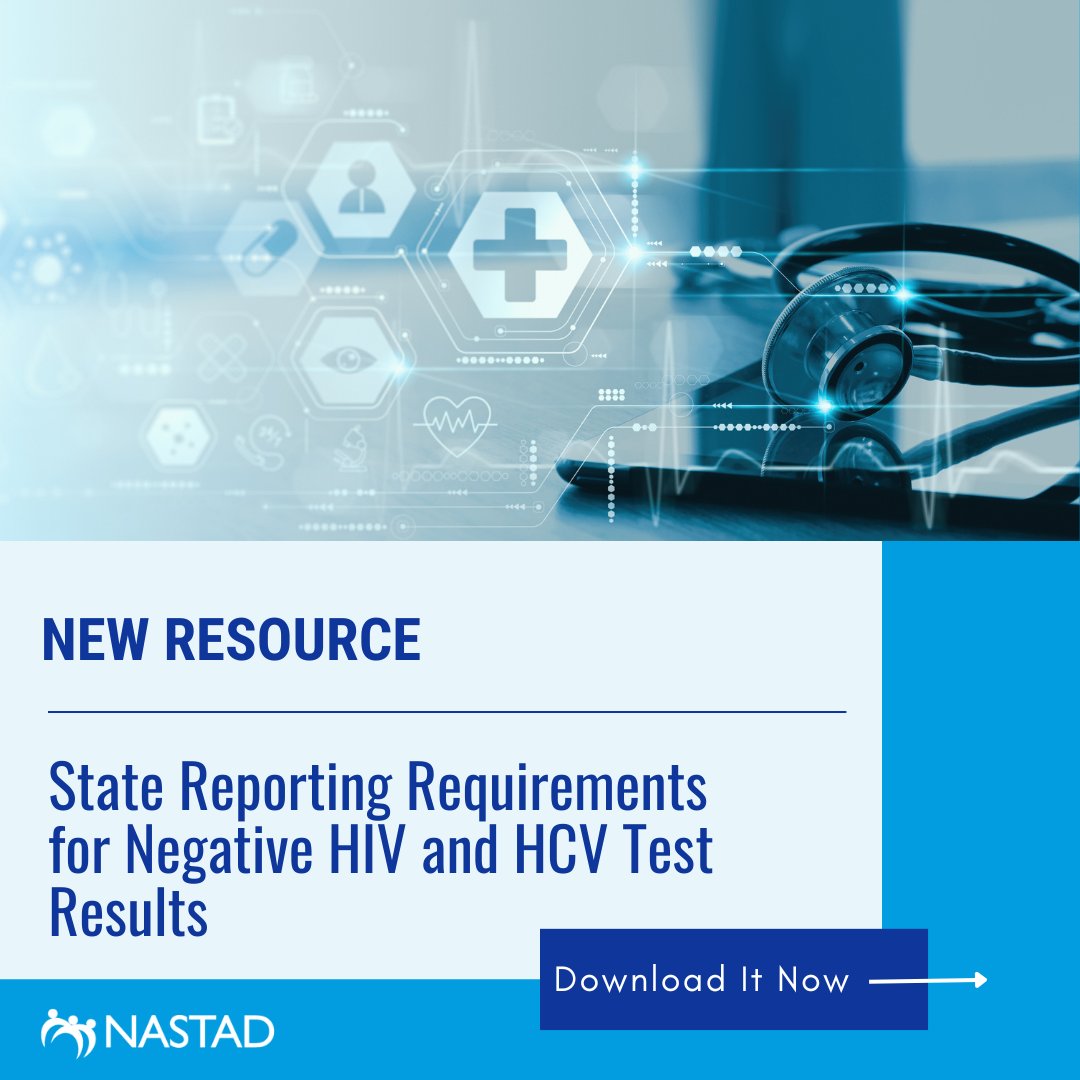 NASTAD's tweet image. 📢 Just released: NASTAD’s new resources break down state reporting requirements for negative HIV & HCV test results — by provider type and disease. 🧪 Use these tools to support compliance and strengthen surveillance. 🔗 ow.ly/va0250WlNOL
#HIV #HCV #PublicHealth