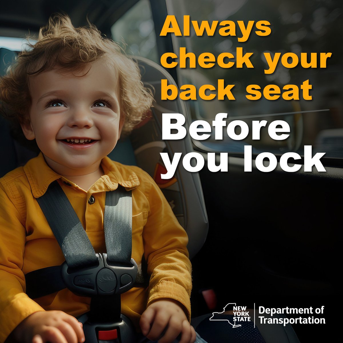 🔥 It's in the 90s across much of NYS today, and in this heat a car can become deadly in minutes - a window cracked does nothing. 

✅ Always check the backseat 
🚫 Never leave kids or pets behind 
⏱️ A “quick errand” can be deadly 

#LookBeforeYouLock