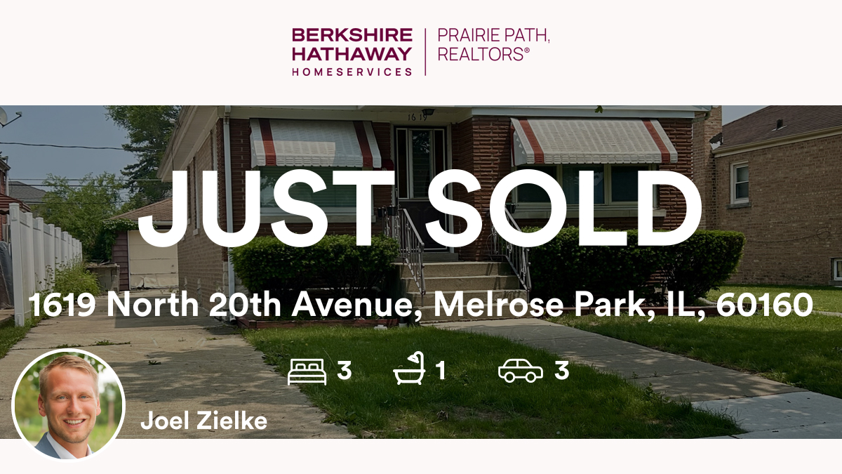 🛌 3 🛀 1 🚘 3
📍 1619 North 20th Avenue, Melrose Park, IL, 60160

My latest sale on RateMyAgent.
IL 475.171104
rma.reviews/4tute3mgxoad

...
#ratemyagent #realestate #Berkshire_Hathaway_HomeServices_Prairie_Path_REALT