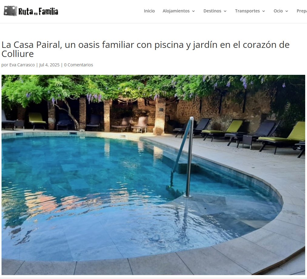 Un remanso de tranquilidad en pleno centro de Collioure <a href="/EvaCarrascoS/">Eva Carrasco</a> de @rutaenfamilia nos lo explica en su artículo rutaenfamilia.com/hotel-casa-pai…  Dormir en el corazón de Colliure es una experiencia especial, y hacerlo en el Hotel La Casa Pairal la convierte en inolvidable.