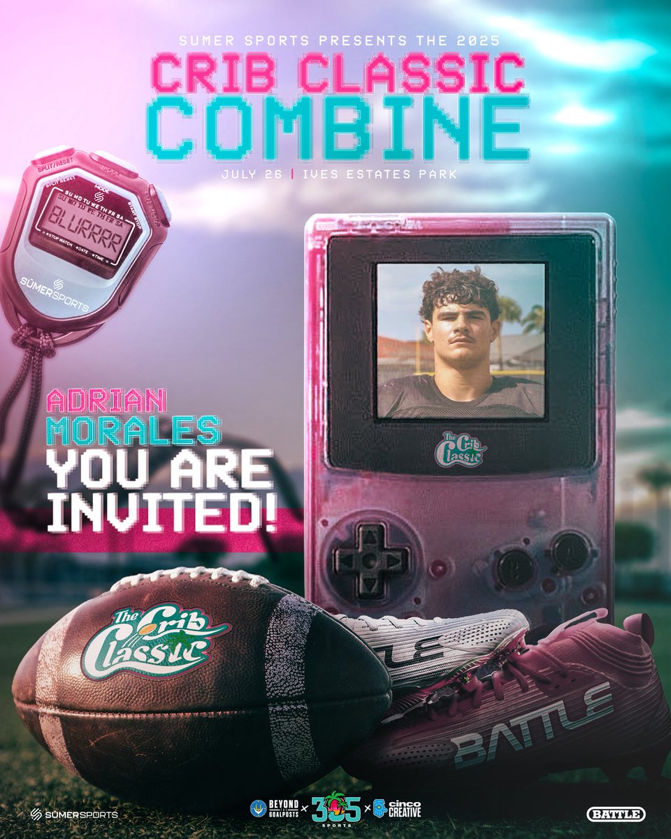 Adrian Morales Jr. (@a_moralesjr) on Twitter photo Blessed to be invited to the Crib Classic Combine. Can’t wait to compete!
<a href="/CribClassic/">Crib Classic</a> <a href="/305Sportss/">305 Sports</a> <a href="/ACribeiro3/">Ariel Cribeiro</a> <a href="/GolemanFootball/">Goleman Football</a> <a href="/coachpinder_/">Coach Pinder</a> <a href="/PrepRedzoneFL/">Prep Redzone Florida</a> <a href="/NP_Florida/">Chad Jamison</a> <a href="/LawrenceBl83397/">New Blustein Recruiting</a> <a href="/TheUCReport/">Billy Tucker</a> Blessed to be invited to the Crib Classic Combine. Can’t wait to compete!
<a href="/CribClassic/">Crib Classic</a> <a href="/305Sportss/">305 Sports</a> <a href="/ACribeiro3/">Ariel Cribeiro</a> <a href="/GolemanFootball/">Goleman Football</a> <a href="/coachpinder_/">Coach Pinder</a> <a href="/PrepRedzoneFL/">Prep Redzone Florida</a> <a href="/NP_Florida/">Chad Jamison</a> <a href="/LawrenceBl83397/">New Blustein Recruiting</a> <a href="/TheUCReport/">Billy Tucker</a>