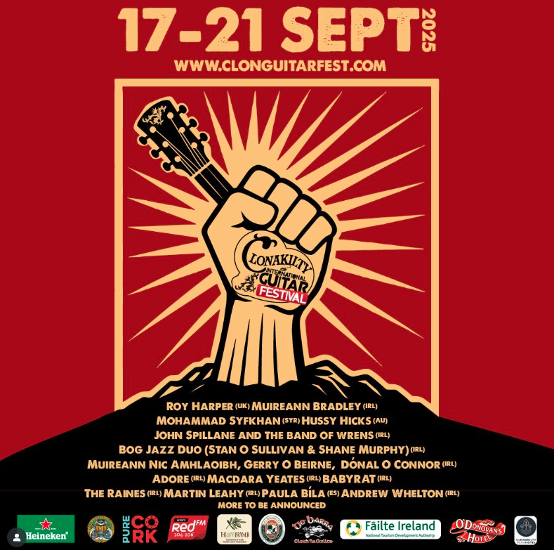 The summer's young, but the 21st Clonakilty International Guitar Festival (17-21st Sept) already has the making of a vintage year, with an attractive mix of established talent with emerging artists.

Welcome to Guitartown 🎸

#cigf25 #clonguitarfest #guitartown #clonakilty